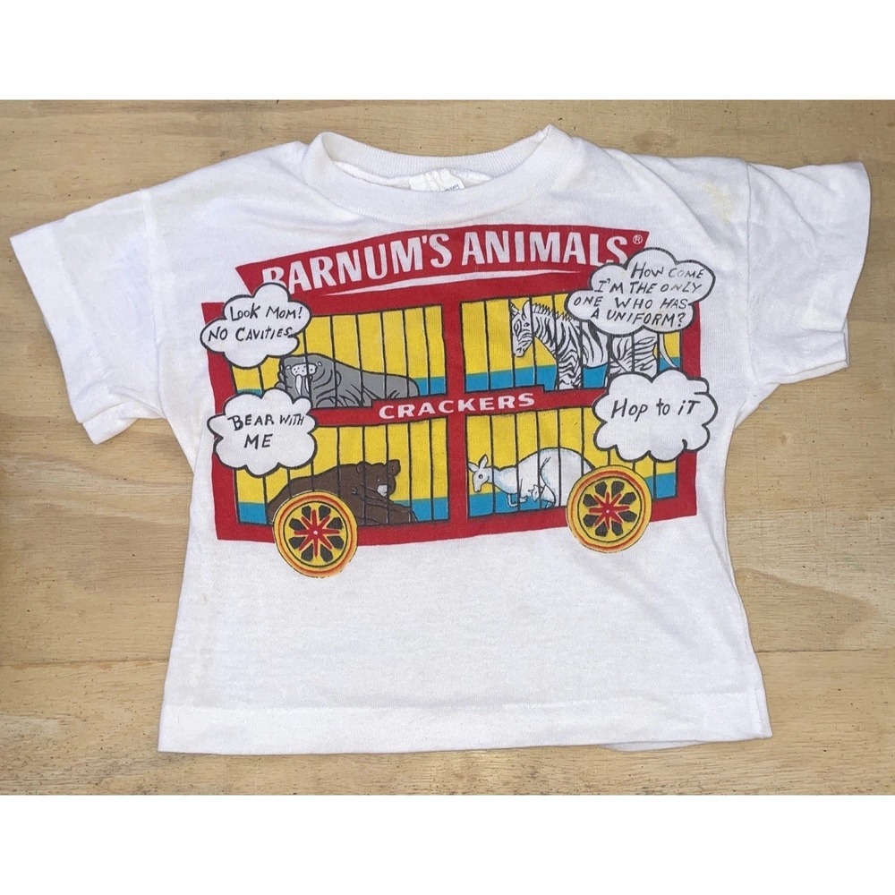 Vintage Barnum's Animal Crackers Kids Tshirt 1987 Nabisco Size 3T